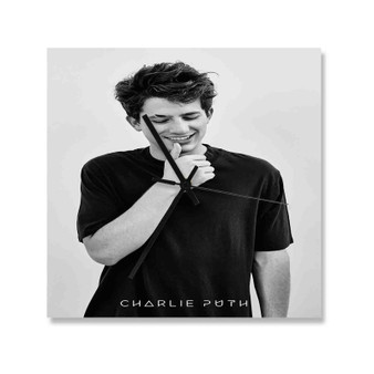 Charlie Puth Custom Wall Clock Square Silent Scaleless Wooden Black Pointers