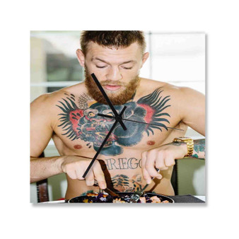 Conor Mc Gregor Custom Wall Clock Square Silent Scaleless Wooden Black Pointers