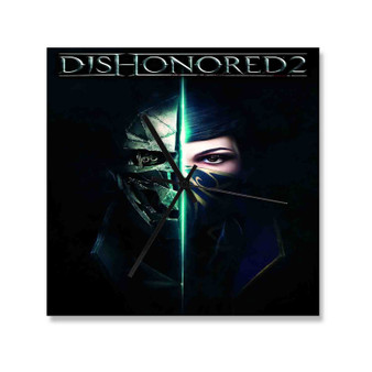 Dishonored 2 Custom Wall Clock Square Silent Scaleless Wooden Black Pointers