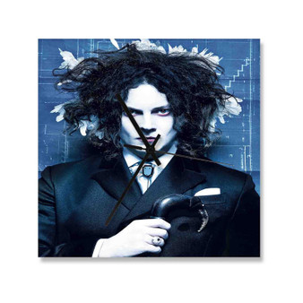 Jack White Custom Wall Clock Square Silent Scaleless Wooden Black Pointers