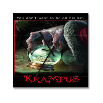 Krampus Custom Wall Clock Square Silent Scaleless Wooden Black Pointers