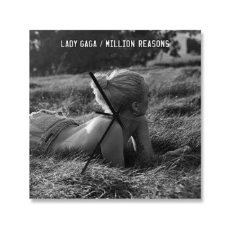 Lady Gaga s Million Reasons Custom Wall Clock Square Silent Scaleless Wooden Black Pointers