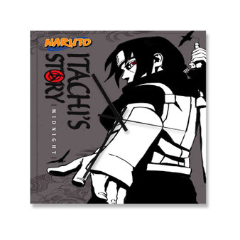 Naruto Itachi s Story Custom Wall Clock Square Silent Scaleless Wooden Black Pointers