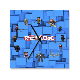 Roblox Game Custom Wall Clock Square Silent Scaleless Wooden Black Pointers