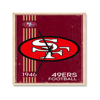 San Francisco 49ers NFL 1946 Custom Wall Clock Square Silent Scaleless Wooden Black Pointers