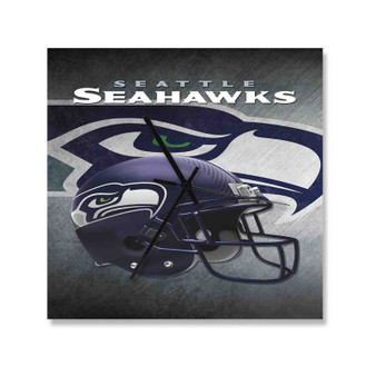 Seattle Seahawks NFL Custom Wall Clock Square Silent Scaleless Wooden Black Pointers