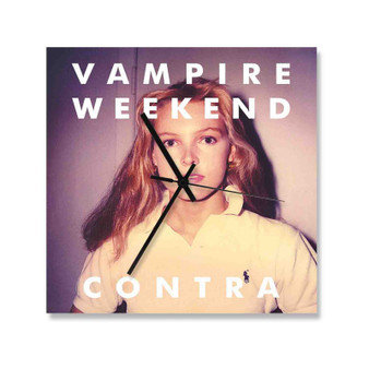 Vampire Weekend Contra Custom Wall Clock Square Silent Scaleless Wooden Black Pointers