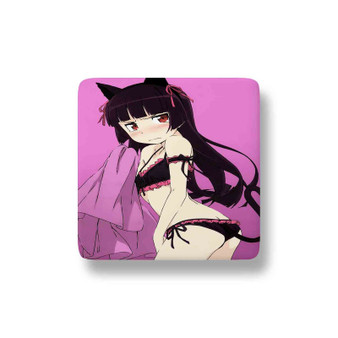 Kuroneko Custom Porcelain Refrigerator Magnet