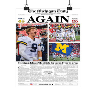 11 30 The Michigan Daily Front Art Satin Silky Poster for Home Decor