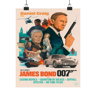 James Bond 007 Vintage Art Satin Silky Poster for Home Decor