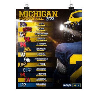 Michigan Football 2023 Art Satin Silky Poster for Home Decor