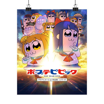 Pop Team Epic Art Satin Silky Poster for Home Decor