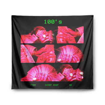 100s Tyga Feat Chief Keef AE Custom Tapestry Polyester Indoor Wall Home Decor