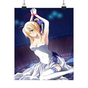 Sexy Saber Fate Stay Night Art Satin Silky Poster for Home Decor