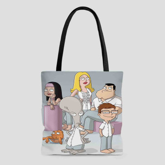 American Dad Best Custom Tote Bag AOP With Cotton Handle