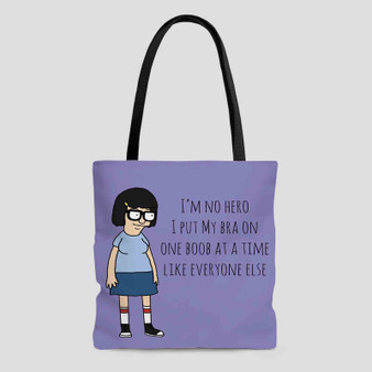 Bobs Burger Tina Belcher Quote Custom Tote Bag AOP With Cotton Handle