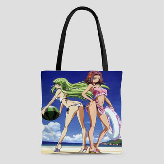 Code Geass Sexy Girls Custom Tote Bag AOP With Cotton Handle