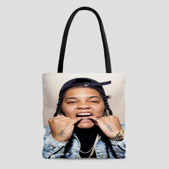 Hot Sauce Young MA Custom Tote Bag AOP With Cotton Handle