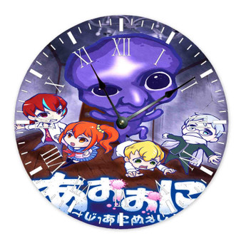 Ao Oni The Blue Monster Custom Wall Clock Wooden Round Non-ticking