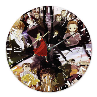 Baccano Custom Wall Clock Wooden Round Non-ticking