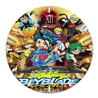 Beyblade Burst God Custom Wall Clock Wooden Round Non-ticking