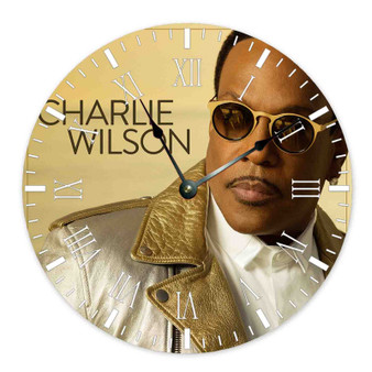 Charlie Wilson Custom Wall Clock Wooden Round Non-ticking