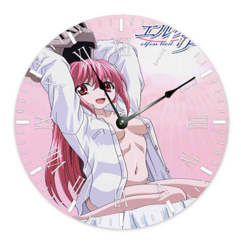 Elfen Lied Sexy Custom Wall Clock Wooden Round Non-ticking