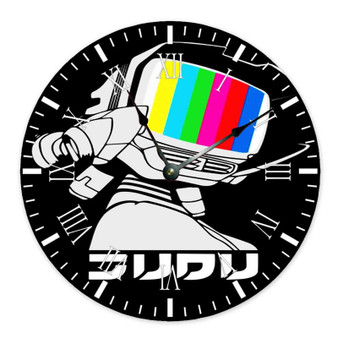 FLCL Canti Broadcast Best Custom Wall Clock Wooden Round Non-ticking