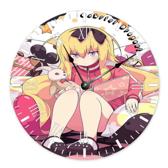 Gabriel Dropout Custom Wall Clock Wooden Round Non-ticking