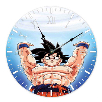 Goku Spirit Bomb Dragon Ball Best Custom Wall Clock Wooden Round Non-ticking