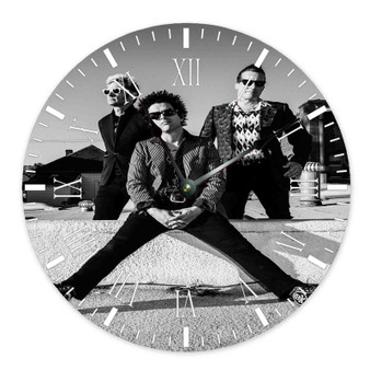 Green Day Custom Wall Clock Wooden Round Non-ticking