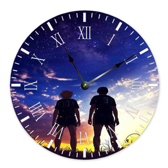 Haikyuu Hinata and Kageyama Custom Wall Clock Wooden Round Non-ticking