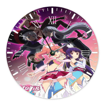 Kaitou Tenshi Twin Angel TV Custom Wall Clock Wooden Round Non-ticking