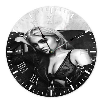 Kylie Jenner Cheap Custom Wall Clock Wooden Round Non-ticking