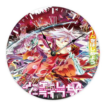 No Game No Life Arts Custom Wall Clock Wooden Round Non-ticking