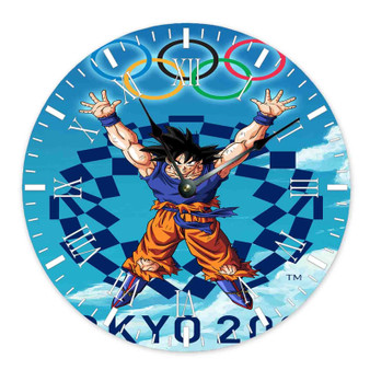 Olimpiade Tokyo 2020 Custom Wall Clock Wooden Round Non-ticking