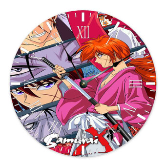 Rurouni Kenshin Wandering Samurai Best Custom Wall Clock Wooden Round Non-ticking