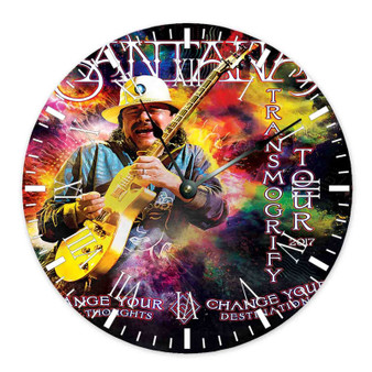 Santana Custom Wall Clock Wooden Round Non-ticking