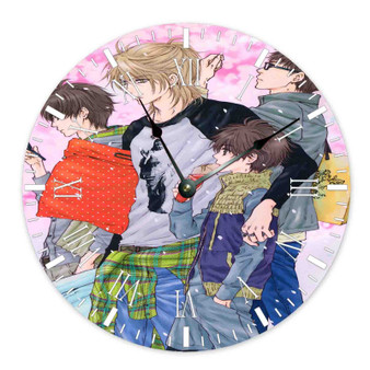 Super Lovers Custom Wall Clock Wooden Round Non-ticking
