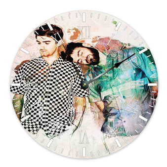 The Chainsmokers Arts Custom Wall Clock Wooden Round Non-ticking