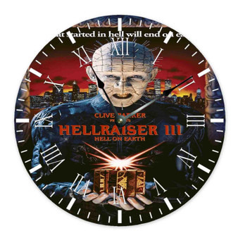The Hellraiser Custom Wall Clock Wooden Round Non-ticking