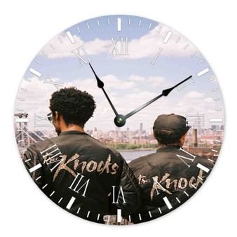 The Knocks Custom Wall Clock Wooden Round Non-ticking