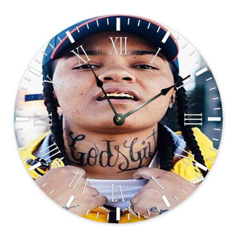 Young MA Best Custom Wall Clock Wooden Round Non-ticking