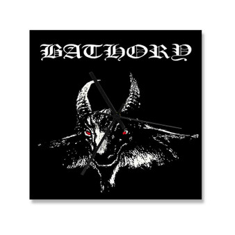 Bathory Arts Custom Wall Clock Wooden Square Silent Scaleless Black Pointers