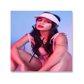 Charli XCX Best Custom Wall Clock Wooden Square Silent Scaleless Black Pointers