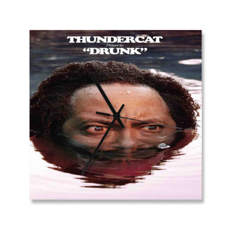 Drunk Thundercat Custom Wall Clock Wooden Square Silent Scaleless Black Pointers