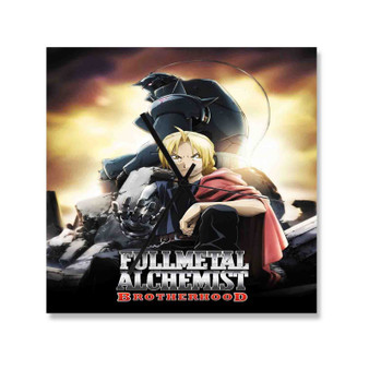 Fullmetal Alchemist Brotherhood Best Custom Wall Clock Wooden Square Silent Scaleless Black Pointers