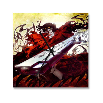Hellsing Ultimate Best Custom Wall Clock Wooden Square Silent Scaleless Black Pointers
