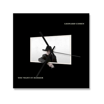 Leonard Cohen Custom Wall Clock Wooden Square Silent Scaleless Black Pointers