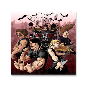 Metalocalypse Best Custom Wall Clock Wooden Square Silent Scaleless Black Pointers